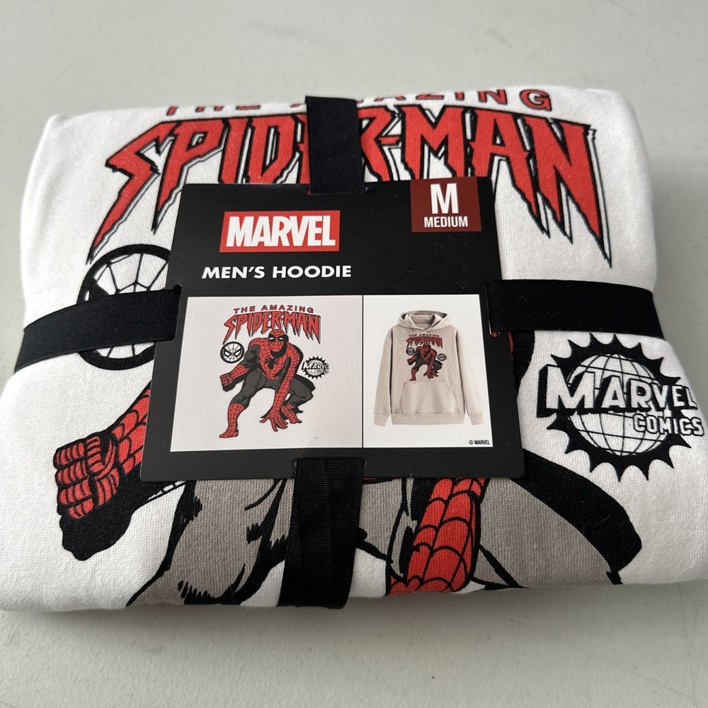 Marvel The Amazing Spiderman Hoodie Sweatshirt Men's Pullover Medium